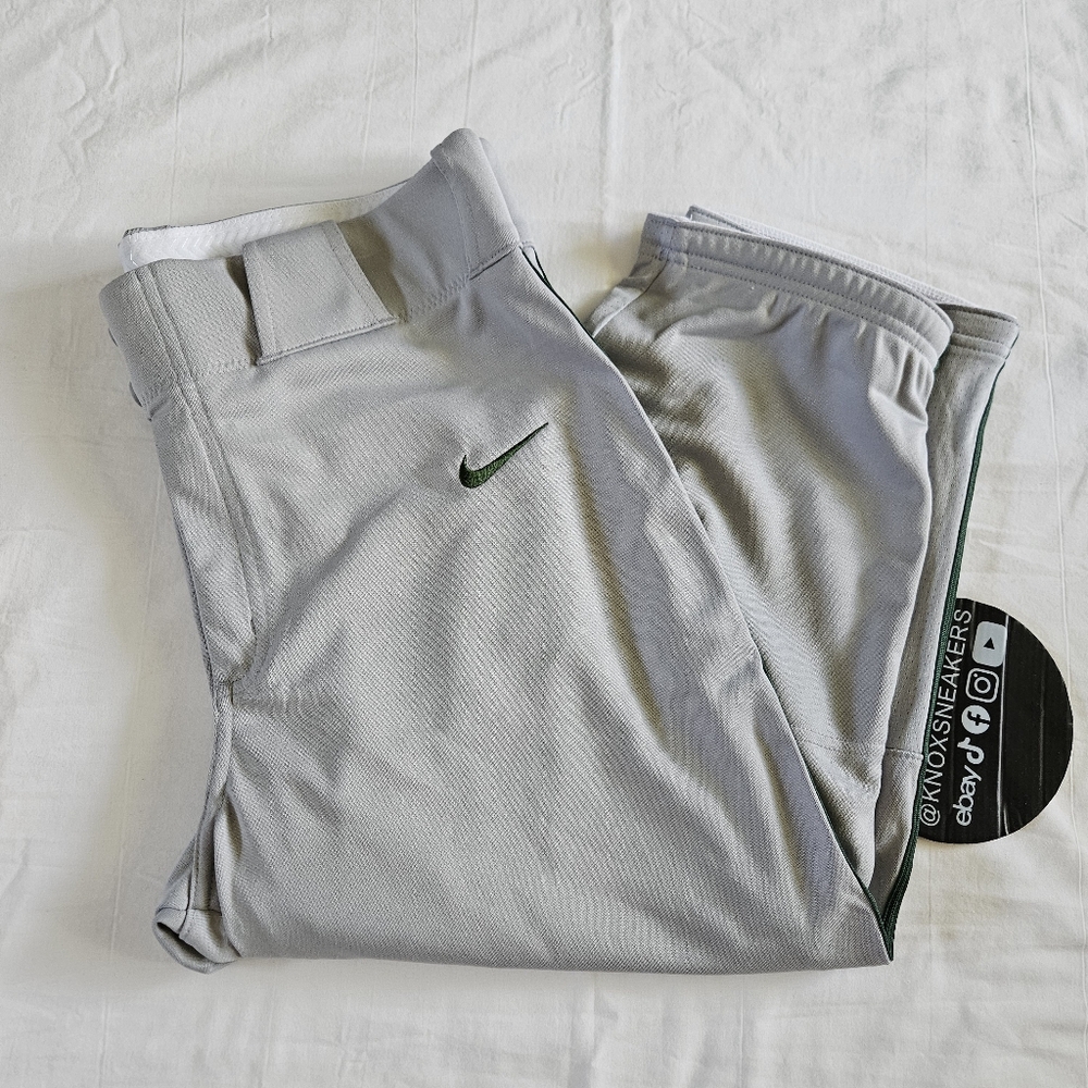 Nike Vapor Team Green Engineered Baseball Pants Grey BQ9021-059 Men's Size Large